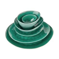 4x Schale 600ml DE LA ROYA In Dunkelgrün -Dekor Haus Geschäft butlers 4x schale 600ml de la roya in dunkelgrun 4