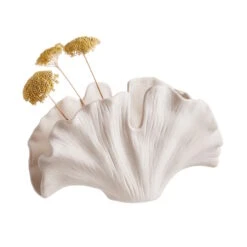 Deko-Objekt Blatt Höhe 21cm GINKGO In Creme -Dekor Haus Geschäft butlers deko objekt blatt hohe 21cm ginkgo in creme 2