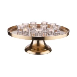 Deko-Teller Mit Fuß Ø50cm BANQUET In Gold -Dekor Haus Geschäft butlers deko teller mit fuss o50cm banquet in gold 4