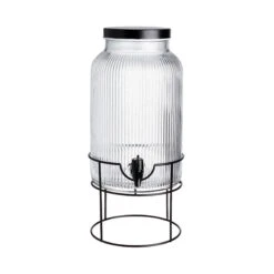 Getränkespender Mit Ständer 2 Tlg. FOUNTAIN In Transparent-Schwarz 12 Getränkespender Mit Ständer 2 Tlg. FOUNTAIN In Transparent-Schwarz -Dekor Haus Geschäft butlers getrankespender mit stander 2 tlg fountain in transparent schwarz 2