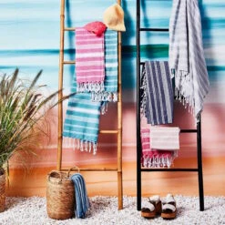 Hamamtuch L 170 X B 90cm SURFSIDE In Türkis -Dekor Haus Geschäft butlers hamamtuch l 170 x b 90cm surfside in turkis 4