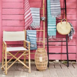 Hamamtuch L 170 X B 90cm SURFSIDE In Türkis -Dekor Haus Geschäft butlers hamamtuch l 170 x b 90cm surfside in turkis 5