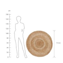 Hanf-Teppich Ø110cm ALL NATURE In Natur -Dekor Haus Geschäft butlers hanf teppich o110cm all nature in natur 2