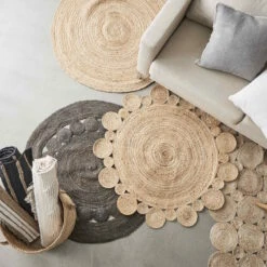 Hanf-Teppich Ø110cm ALL NATURE In Natur -Dekor Haus Geschäft butlers hanf teppich o110cm all nature in natur 7