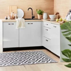 In- & Outdoor-Teppich Ethno Rauten L 180 X B 118cm COLOUR CLASH In Schwarz-Weiß -Dekor Haus Geschäft butlers in and outdoor teppich ethno rauten l 180 x b 118cm colour clash in schwarz weiss 6