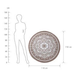 In- & Outdoor-Teppich Flora Ø118cm COLOUR CLASH In Natur-Weiß -Dekor Haus Geschäft butlers in and outdoor teppich flora o118cm colour clash in natur weiss 3