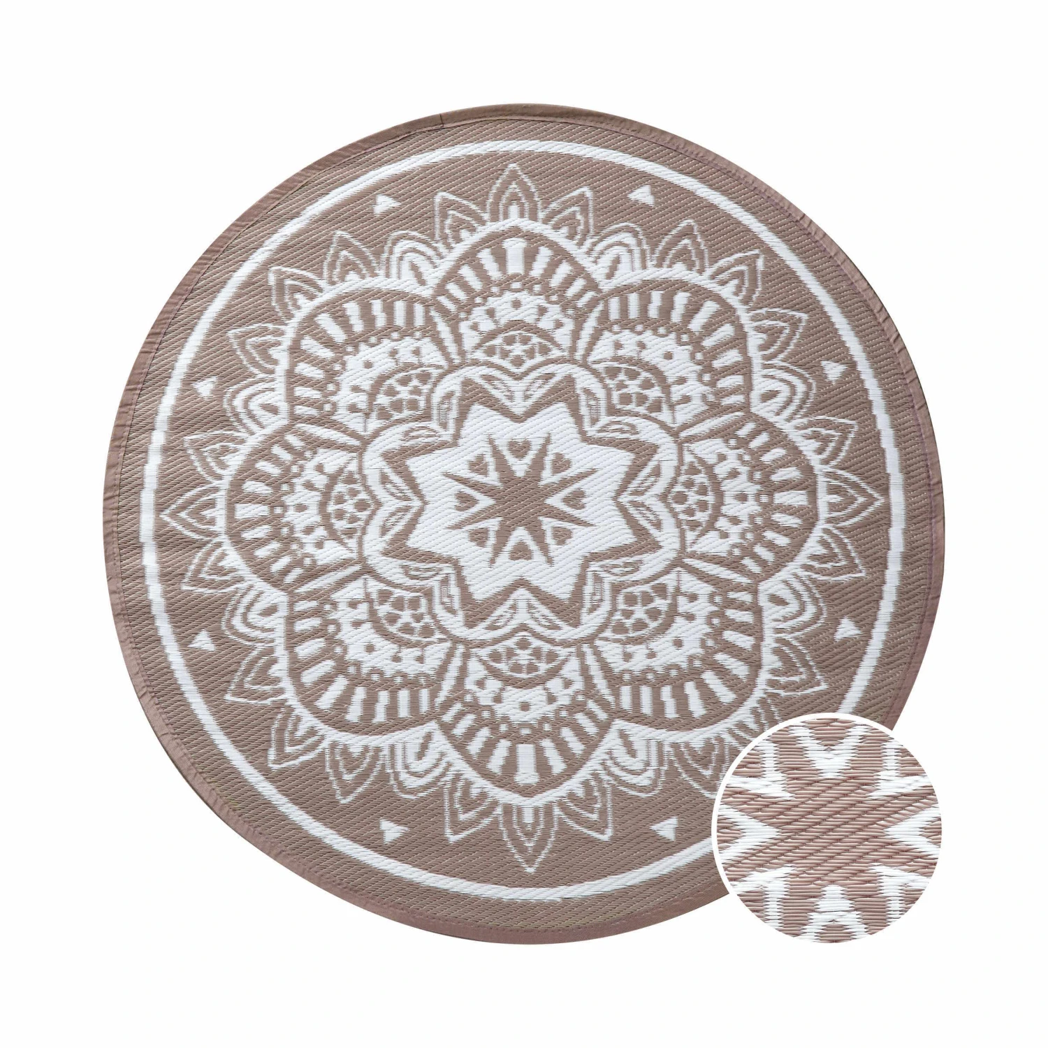 In- & Outdoor-Teppich Flora Ø150cm COLOUR CLASH In Natur-Weiß 3 In- & Outdoor-Teppich Flora Ø150cm COLOUR CLASH In Natur-Weiß – Bild 3