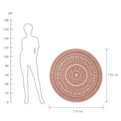 In- & Outdoor-Teppich Ø118cm COLOUR CLASH In Hellrot-Creme -Dekor Haus Geschäft butlers in and outdoor teppich o118cm colour clash in hellrot creme 2