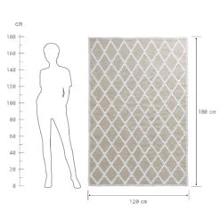 In- & Outdoor-Teppich Rauten L 180 X B 118cm COLOUR CLASH In Natur -Dekor Haus Geschäft butlers in and outdoor teppich rauten l 180 x b 118cm colour clash in natur 3