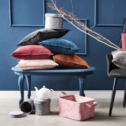 Kissen L 45 X B 45cm COTTON VELVET In Hellbraun -Dekor Haus Geschäft butlers kissen l 45 x b 45cm cotton velvet in hellbraun 4