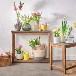 Konsole Mit Zementplatte CONCRETE In Natur-Grau -Dekor Haus Geschäft butlers konsole mit zementplatte concrete in natur grau 7