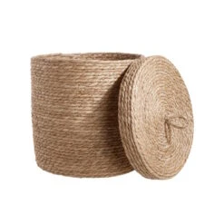 Korb Mit Deckel Ø35cm RUSH ROPE In Natur -Dekor Haus Geschäft butlers korb mit deckel o35cm rush rope in natur 3
