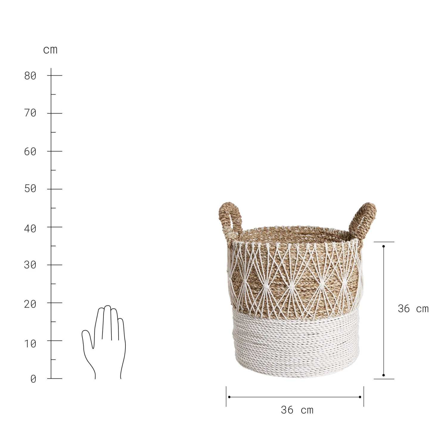 Korb Ø36cm WHITE BEACH In Natur-Weiß 4 Korb Ø36cm WHITE BEACH In Natur-Weiß – Bild 4