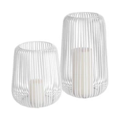 Laterne Höhe 25cm COCOON In Weiß -Dekor Haus Geschäft butlers laterne hohe 25cm cocoon in weiss 4