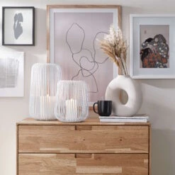 Laterne Höhe 25cm COCOON In Weiß -Dekor Haus Geschäft butlers laterne hohe 25cm cocoon in weiss 5