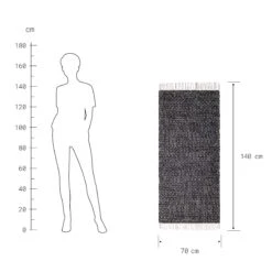 Läufer Rauten L 140 X B 70cm ETHNO LODGE In Schwarz-Natur -Dekor Haus Geschäft butlers laufer rauten l 140 x b 70cm ethno lodge in schwarz natur 2