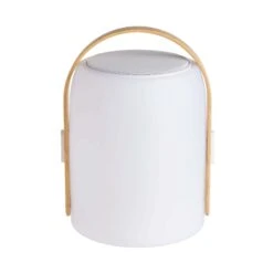 LED Leuchte Mit Bluetooth® Und Farbwechsel SOUND LOUNGE In Weiß-Hellbraun -Dekor Haus Geschäft butlers led leuchte mit bluetooth r und farbwechsel sound lounge in weiss hellbraun 11