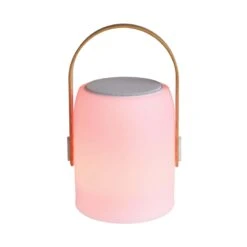 LED Leuchte Mit Bluetooth® Und Farbwechsel SOUND LOUNGE In Weiß-Hellbraun -Dekor Haus Geschäft butlers led leuchte mit bluetooth r und farbwechsel sound lounge in weiss hellbraun 4