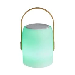 LED Leuchte Mit Bluetooth® Und Farbwechsel SOUND LOUNGE In Weiß-Hellbraun -Dekor Haus Geschäft butlers led leuchte mit bluetooth r und farbwechsel sound lounge in weiss hellbraun 5