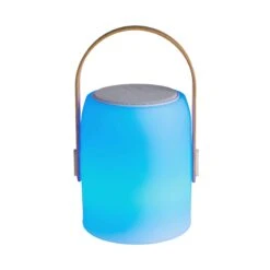 LED Leuchte Mit Bluetooth® Und Farbwechsel SOUND LOUNGE In Weiß-Hellbraun -Dekor Haus Geschäft butlers led leuchte mit bluetooth r und farbwechsel sound lounge in weiss hellbraun 6