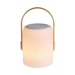 LED Leuchte Mit Bluetooth® Und Farbwechsel SOUND LOUNGE In Weiß-Hellbraun -Dekor Haus Geschäft butlers led leuchte mit bluetooth r und farbwechsel sound lounge in weiss hellbraun 7