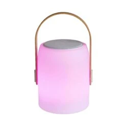 LED Leuchte Mit Bluetooth® Und Farbwechsel SOUND LOUNGE In Weiß-Hellbraun -Dekor Haus Geschäft butlers led leuchte mit bluetooth r und farbwechsel sound lounge in weiss hellbraun 9