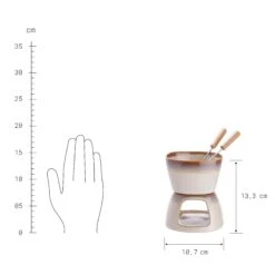 Mini-Fondue Mit 2 Gabeln AU CHOCOLAT In Beige -Dekor Haus Geschäft butlers mini fondue mit 2 gabeln au chocolat in beige 2