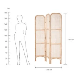 Paravent Aus Rattan L 120 X H 180cm BOHO LOUNGE In Natur -Dekor Haus Geschäft butlers paravent aus rattan l 120 x h 180cm boho lounge in natur 2