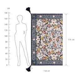 Picknickdecke L 175 X B 154cm BETWEEN FLOWERS In Dunkelblau -Dekor Haus Geschäft butlers picknickdecke l 175 x b 154cm between flowers in dunkelblau 3