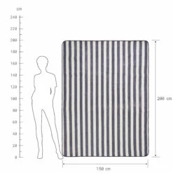 Picknickdecke Streifen L 150 X B 200cm WANDERLUST In Creme-Blau -Dekor Haus Geschäft butlers picknickdecke streifen l 150 x b 200cm wanderlust in creme blau 3