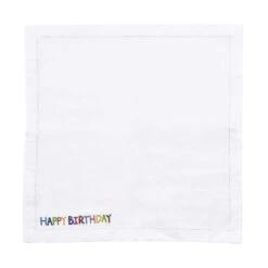 Serviette L 45 X B 45cm HAPPY BIRTHDAY In Weiß -Dekor Haus Geschäft butlers serviette l 45 x b 45cm happy birthday in weiss 2