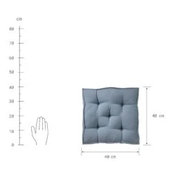 Sitzkissen L 40 X B 40cm SOLID In Blau -Dekor Haus Geschäft butlers sitzkissen l 40 x b 40cm solid in blau 3