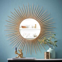 Spiegel Sonnenförmig Ø76cm DEL SOL In Gold -Dekor Haus Geschäft butlers spiegel sonnenformig o76cm del sol in gold 1