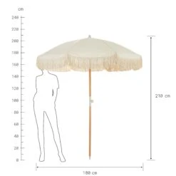 Strandschirm Mit Fransen Ø180cm BOHO LOUNGE In Creme -Dekor Haus Geschäft butlers strandschirm mit fransen o180cm boho lounge in creme 3