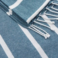 Strandtuch L 200 X B 180cm SURFSIDE In Blau -Dekor Haus Geschäft butlers strandtuch l 200 x b 180cm surfside in blau 4