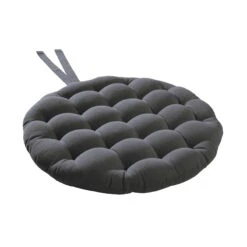 Stuhlkissen Mit Bändchen Ø42cm SOLID In Grau -Dekor Haus Geschäft butlers stuhlkissen mit bandchen o42cm solid in grau 2