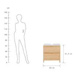 Waschbeckenunterschrank Mit Schublade WHITE SANDS In Natur-Weiß -Dekor Haus Geschäft butlers waschbeckenunterschrank mit schublade white sands in natur weiss 3